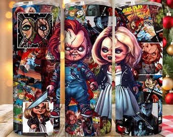 Horrorfilm Halloween 20 oz magere beker wrap, Halloween karakter beker, Halloween enge beker wrap, png-ontwerpen