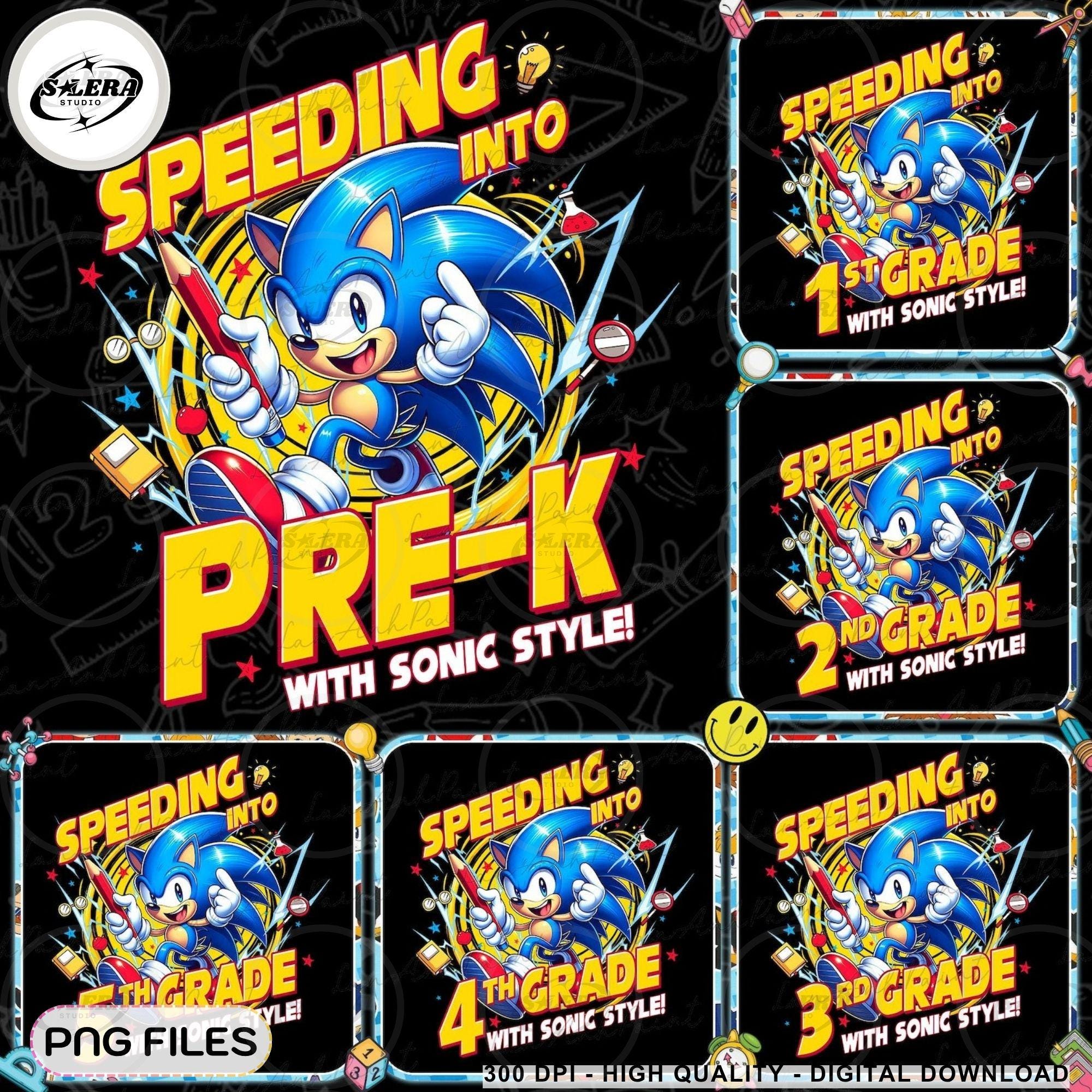 Speeding Into 1st Grade Png Bundle, Cartoon Back To School Png, First Day Of School Png, First/Second/Third Grade, Grade Shirt for Boys Png