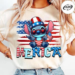 Cartone animato 4 luglio PNG, Blue Monster Retro America PNG, personaggi dei cartoni animati America Coquette PNG, Giorno della Memoria, USA femminile, file di sublimazione