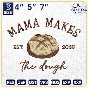 Diseño de bordado para el Día de la Madre, Diseño de bordado "Mamá hace la masa", Patrón de bordado "Mamá", Descarga instantánea