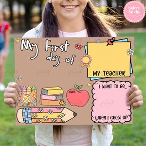 Custom First Day of School Banner Template: Canva Editable PNG (Digital Download)