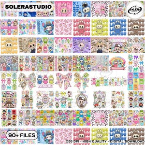 90+ Labubu Designs Png-Bundle, Trending Labubu Designs Png, Sofort-Download, Labubu Charakter Bundle, Labubu Bundle Png