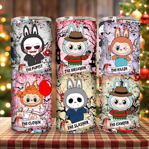 Funny Cartoon Character Tumbler Design Png, Monster Doll Halloween Tumbler Wrap, Trending Pink Cartoon Character 20oz PNG, Instant Download