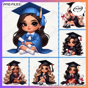 6+ Graduation La Graduada Chola Png Bundle, Graduation Chibi Style Png, Educated Latina Girls Png, Chicano Graduation Png, Digital File