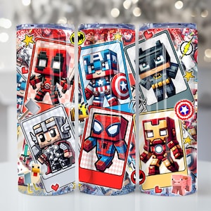 Game Characters Straight and Taper Tumbler Wrap Png, Cartoon Characters 20oz Tumbler Png, Game 20oz Skinny Tumbler Png, Digital File