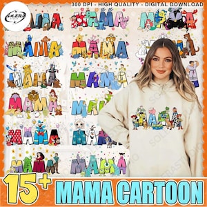15+ Mama Cartoon Movie Png Bundle, Dzień Matki Png, Cartoon Mother’s Day Png, Prezent dla Mamy Png, Wakacje Rodzinne Png, Plik Cyfrowy