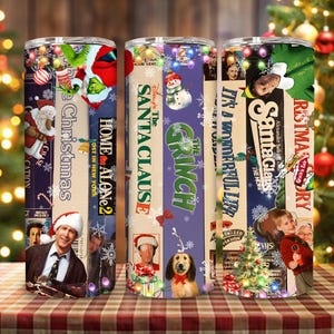 Retro Christmas Movie VHS Tumbler Design: 20oz Skinny Tumbler (PNG Digital Download)