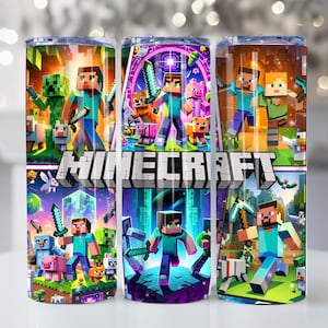 Cartoon Characters 20oz Tumbler Png, Game 20 oz Skinny Tumbler Png, Game Characters Straight and Taper Tumbler Wrap Png