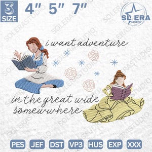 Magic Kingdom Stickmuster, I Wanna Adventure Stickdatei, Prinzessin Cartoon Stickdatei, Vintage Magic Princess Stickdatei