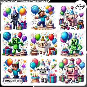 Pixel Gamer Birthday Shirt Png, Game Inspired Birthday Shirt, Birthday Boy Design, Happy Birthday Png, Boy Birthday Shirt , Digital Download