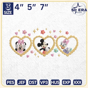 Trendy Mirror Cartoon Embroidery, Magic Kingdom Embroidery Design, Magicland First Kids Embroidery, Mouse Mirror Embroidery File