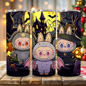 Trending Pink Cartoon Character 20oz Skinny Tumbler PNG, Funny Cartoon Character Tumbler Design, Monster Doll Halloween, Instant Download