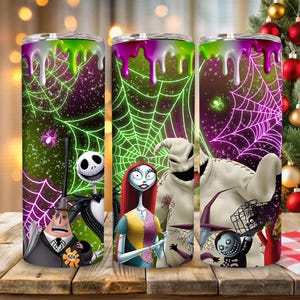 Monster Nightmare 20oz Skinny Tumbler Png Design, Halloween Friend Killer 20oz Tumbler Png, Halloween Cartoon Nightmare Png