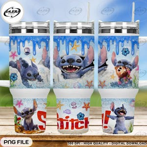 Blue Monster Character 40 OZ Tumbler Wrap Design, Digital Download, Skinny Straight Wrap, Cartoon 40 OZ Tumbler Wrap, Bestseller tumbler