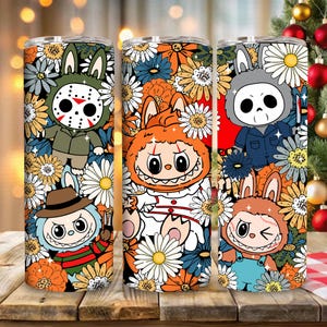 Kawaii Halloween Monster Tumbler Wrap Design: 20oz PNG (Digital Download