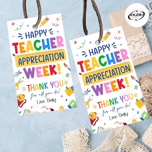 Canva Template Teacher Appreciation Gift Tags Png, Thank You Teacher Gift Tag Png, School Printable Gift Tags Labels Editable Canva Template