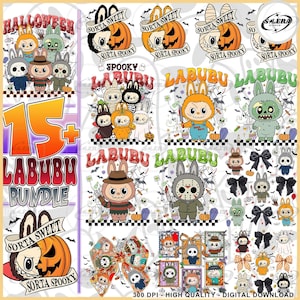 15+ Cute Spooky Doll Monster Characters Bundle Png, Monster Doll Horror Png, Pumpkin Doll For Kids Girls Png, Halloween Monster Dolls Png