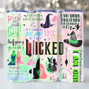 Musical Movie 2024 20oz Skinny Tumbler Wrap Png, Witches Movie Tumbler Wrap Png, Defying Gravity 20oz Coffee Tumbler Wrap Png