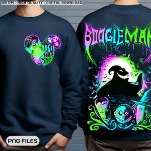 Neon Halloween PNG: Spooky Horror Movie Characters (Instant Download)