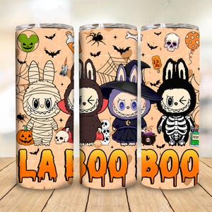 Boo Monster Character Tumbler Design Png, Monster Doll Halloween Tumbler Wrap, Trending Pink Cartoon Character 20oz Skinny Tumbler PNG