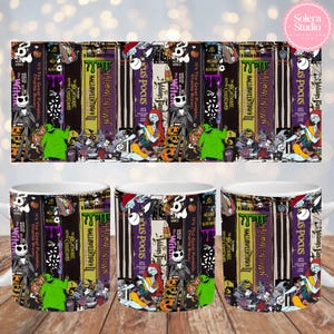 Halloween Movie Mug Wrap: Cassette Nightmare Cartoon (Digital Download, 11oz Sublimation Design)