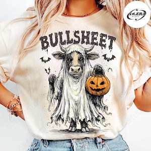 Funny Halloween Cow PNG: Retro Moo I Mean Boo Shirt Design (Digital Download