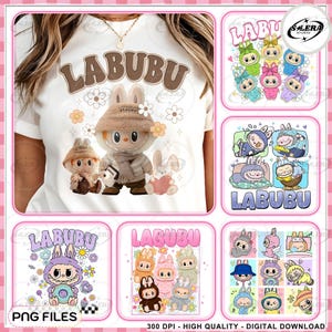 Trending Pink Cartoon Character Bundle Design, Perfect Gift for Kids, Easter Coquette Bow Doll For Kids Girls Png, Funny Easter Day