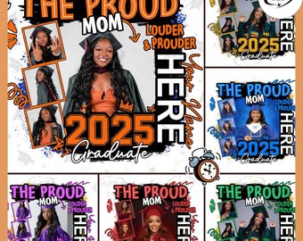 Proud Family Graduation Insert Photos Editable Canva Template, Graduation Senior 2025 Canva Editable Png, Proud Mom 2025, Digital Download