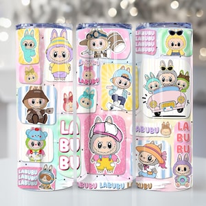 Puppenkarikatur 20oz Skinny Tumbler Wrap, lustiges Comic Wrap Design, Trending Cartoon Freunde Charakter 20oz Skinny Tumbler PNG