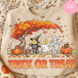 Spooky Bear Halloween PNG: Trick or Treat Ghost Cartoon (Digital Download