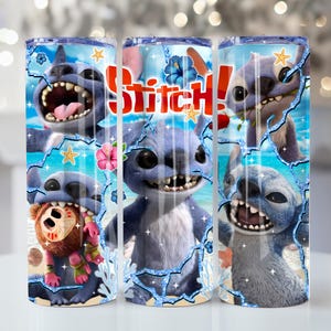 Blue Monster Character 20 OZ Tumbler Wrap Design, Digital Download, Skinny Straight Wrap, Cartoon 20 OZ Tumbler Wrap