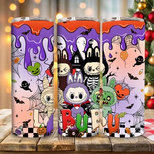 Halloween Monster Cartoon Character 20oz Skinny Tumbler PNG, Funny Cartoon Character Tumbler Design Png, Monster Doll Png, Instant Download