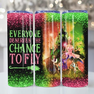 Musical Movie 2024 20oz Skinny Tumbler Wrap Png, Defying Gravity 20oz Coffee Tumbler Wrap Png, Witches Movie Tumbler Wrap Png