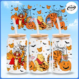 Cartoon Friends glas van 16 oz kan inpakken png, blikje Halloween-film Libbey-glas png, glazen blikje Halloween cartoon