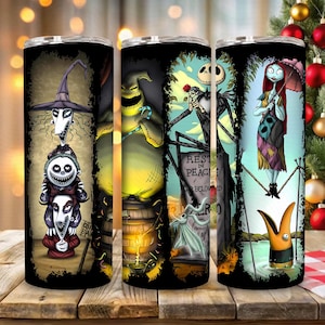 Halloween Character Movies 20Oz Tumbler Wrap, Spooky Season Tumbler Wrap, Halloween Nightmare Png, Nightmare Halloween Tumbler