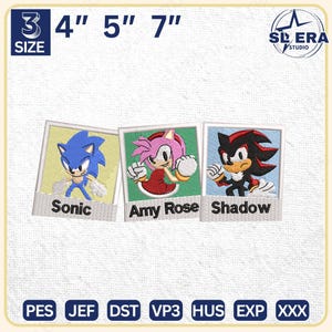 Movie Cartoon Embroidery Design, Hedgehod Cartoon Embrodiery Design, Cartoon Characters Embroidery 3 Size, Instant Download