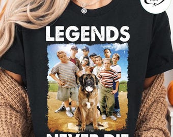 Retro 1990s Baseball Legends Never Die Png, Baseball Movie Shirt Design Png, Baseball Squad Crew Png, Baseball Team Matching Shirt Png