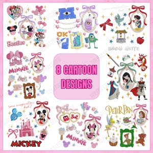 7+ Magic Kingdom Cartoon Embroidery Bundle, Magical Land Cartoon Embroidery Design Bundle, Cartoon Movie Embroidery Bundle, Instant Download