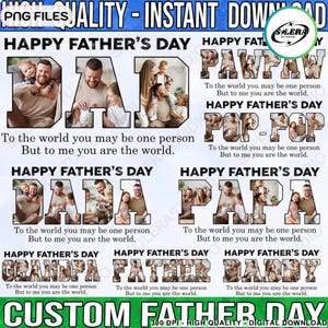 8 Customize Dad/Papa/Grandpa/Daddy Happy Father’s Day Bundle Png, Happy Father’s Day Png, Canva Template Editable, Digital File
