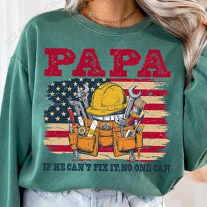 Zabawna koszulka urodzinowa Papa Png, Papa może naprawić skrzynkę narzędziową Png, Dzień Ojca Png, Fixer of Things Png, Papa Tools Png, Koszulka Papa, Plik cyfrowy