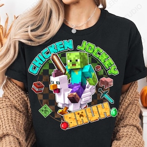 Retro Pixel Game Character Png, Trendy Chicken Jockey Png, Movie Kids Shirt Png, Gamer Vacation Png, Zombie Riding Chicken, Sublimation File