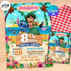 Blue Monster Birthday Party Invitation Template, Party Canva For Kid, Cartoon Movie Bday Canva Template, Editable Cartoon , Instant Download