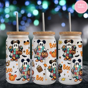 Cartoon Mouse Glass Can Wrap PNG: Fall Halloween Vibes (Digital Download)