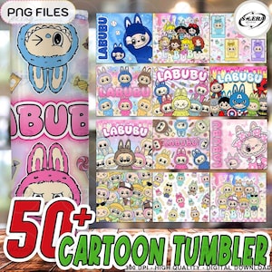50+ Doll Cartoon 20oz Skinny Tumbler Wrap Bundle Png, Cartoon 20oz Tumbler Wrap, Perfect Gift for Kids Png, Trending Pink Cartoon