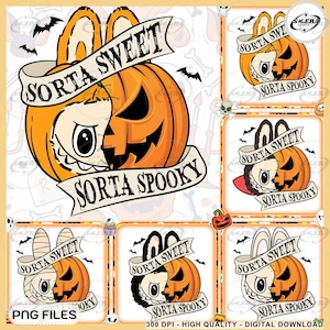 Bundle Sorta Sweet Sorta Spooky Png, Coquette Bow Doll For Kids Girls Png, Horror Labubu PNG, Cute Spooky Character Png, Monster Doll PNG