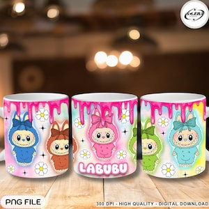 Cartoon 11oz mokomslag sublimatieontwerp, koffiekop karakter, cartoon 11oz moksjabloon, digitale download