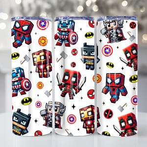 Game Characters Straight and Taper Tumbler Wrap Png, Cartoon Characters 20oz Tumbler Png, Game 20 oz Skinny Tumbler Png