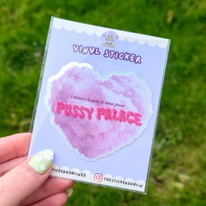 Lily Allen Lyric Sticker | Holographic Pink Cloud Decal image 2