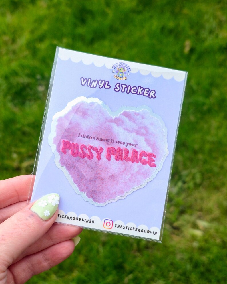 Lily Allen Lyric Sticker | Holographic Pink Cloud Decal image 2