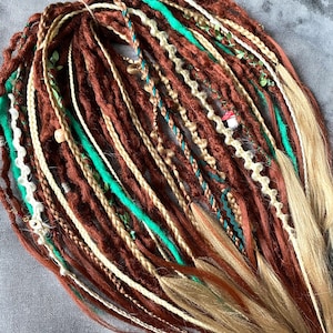 Red Copper Double Ended Dreadlocks Set - Forest Elf
